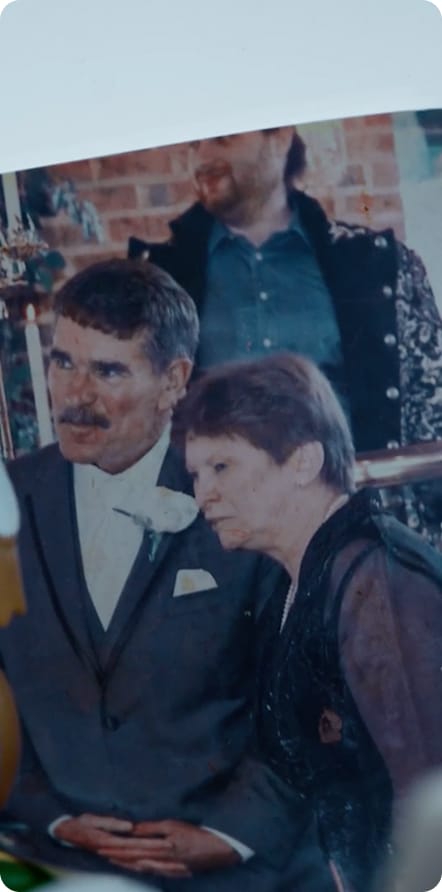 Couple smiling